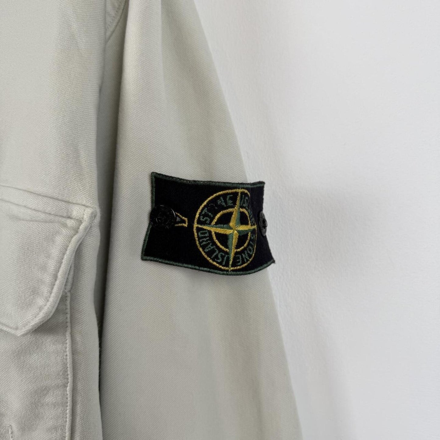 90s Stone Island Moleskin Overshirt Light Grey (L)