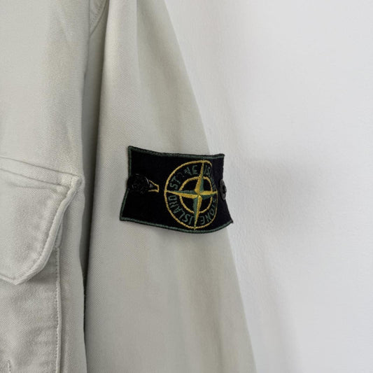 90s Stone Island Moleskin Overshirt Light Grey (L)