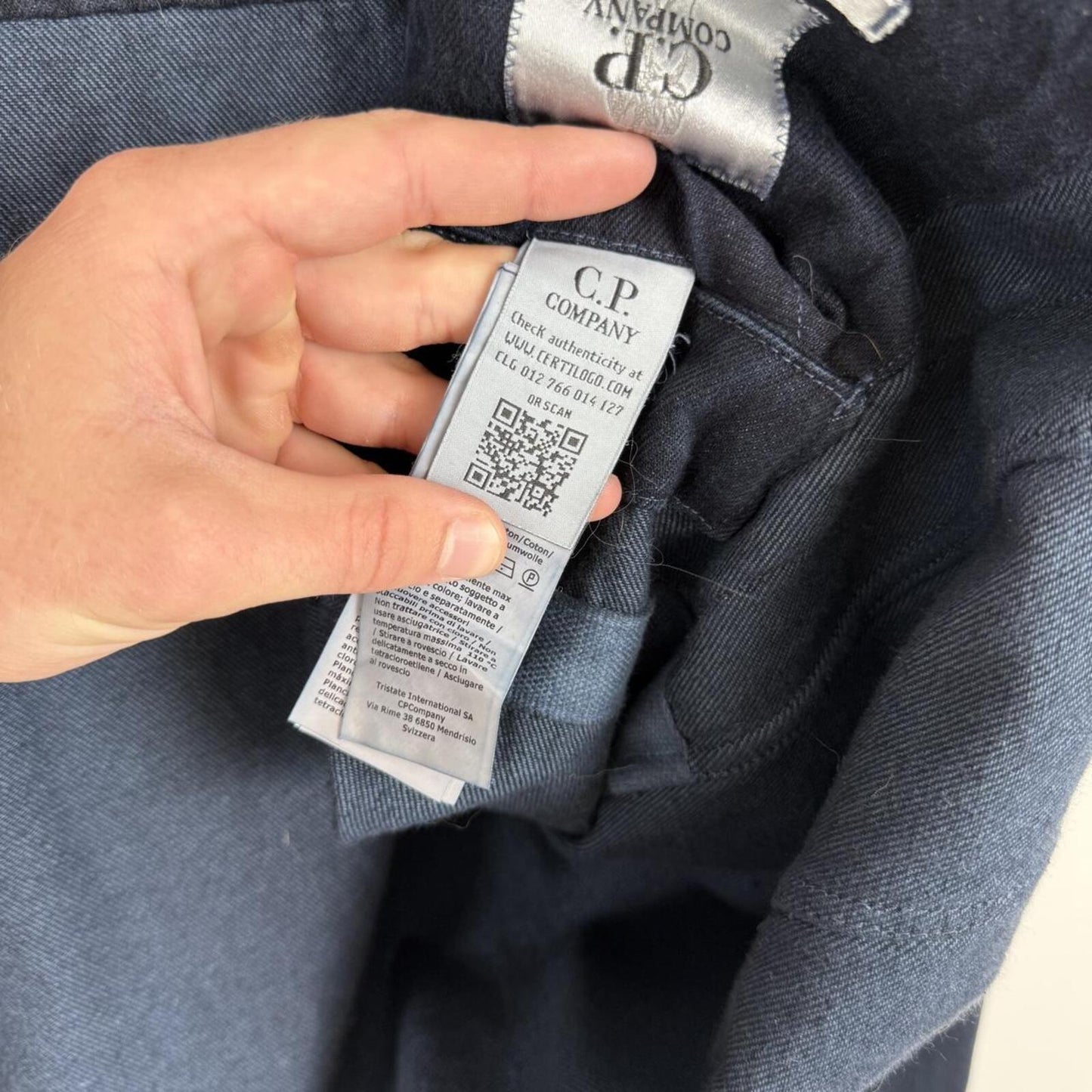 C.P. Company x One Block Down Goggle Hood Overshirt Jacket Indigo (L)