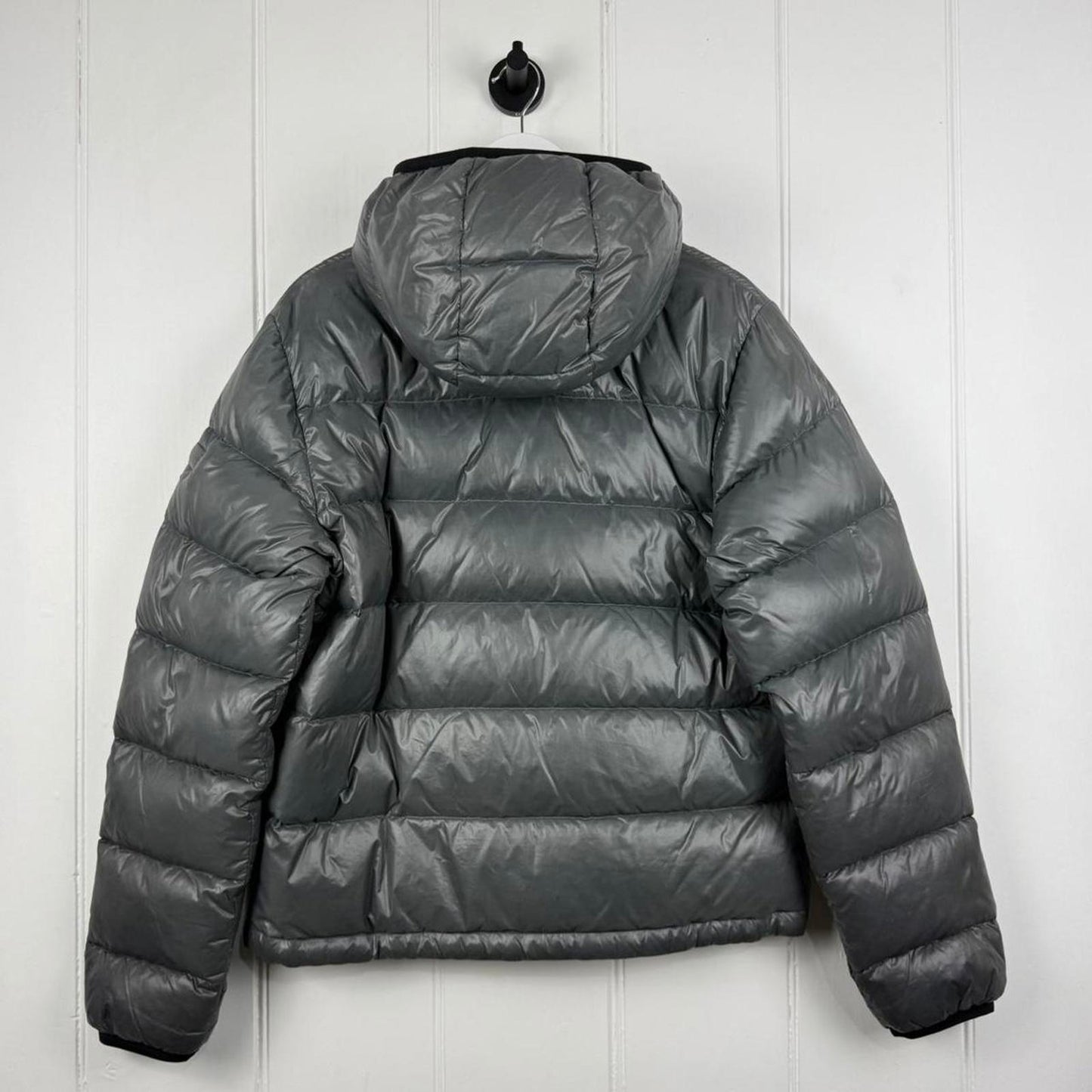 Prada Down Hooded Puffer Jacket Grey (M)