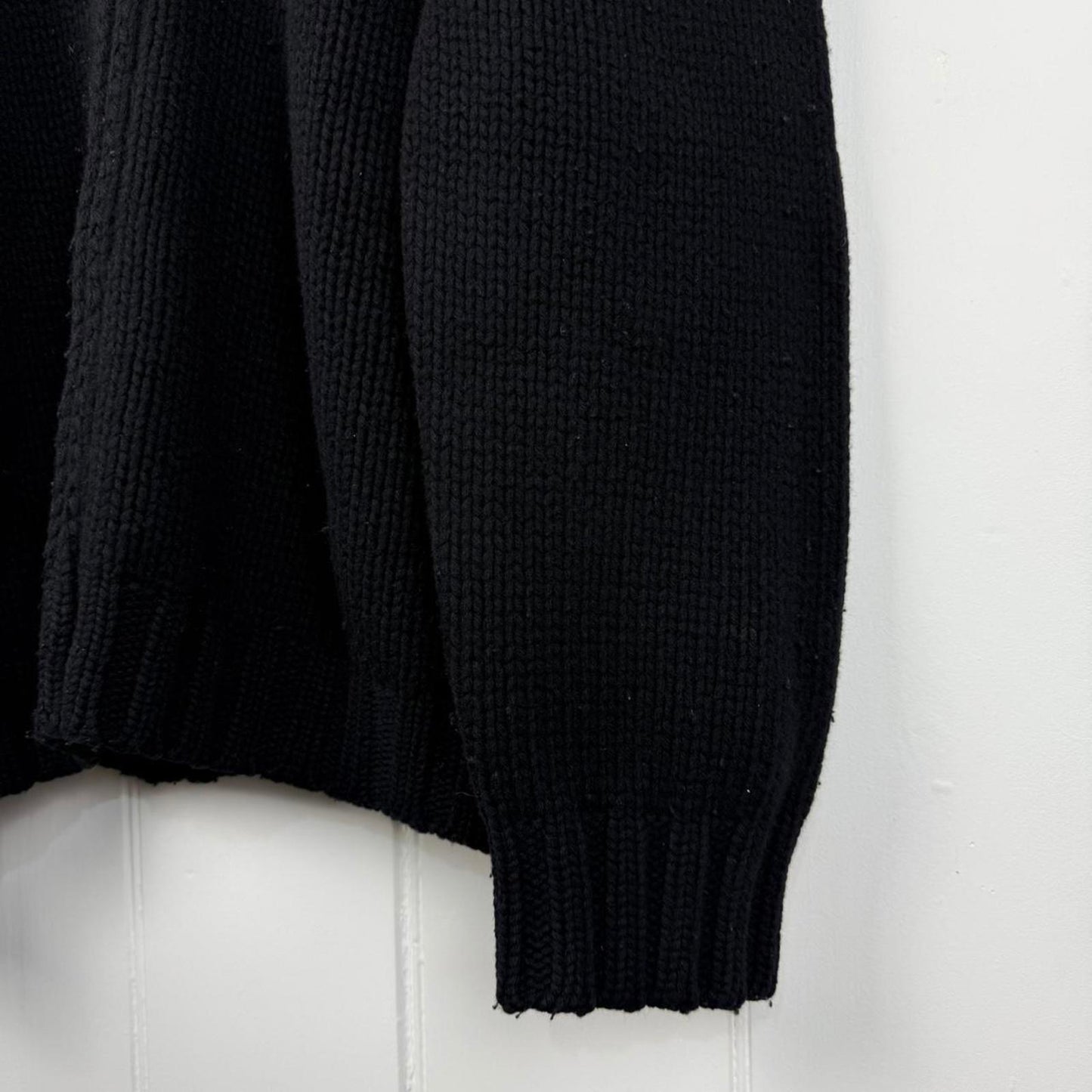 Stone Island Wool Knit Hooded Full-Zip Jacket Black (XL)