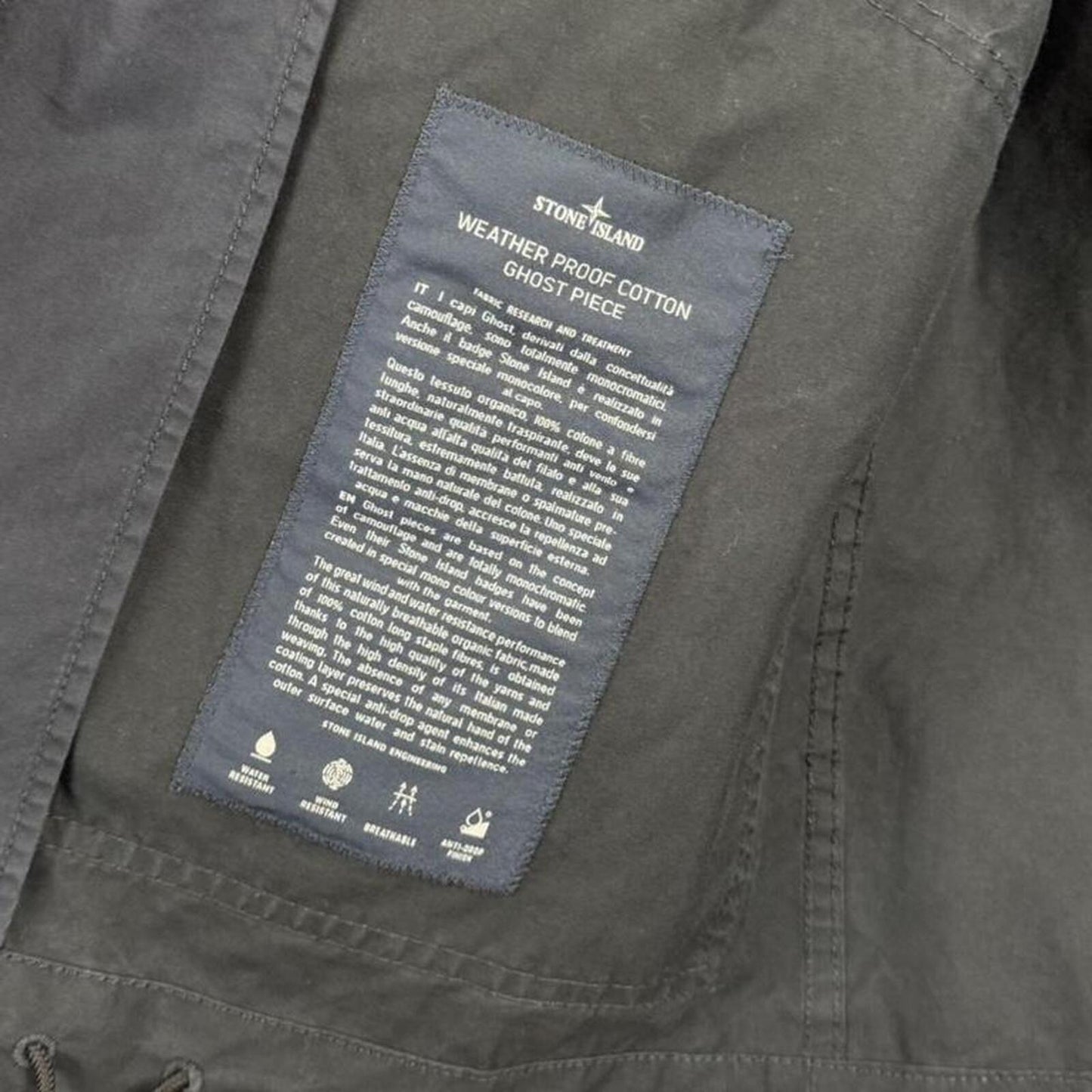 Stone Island Ghost Piece Weather Proof Cotton Parka Navy (M)