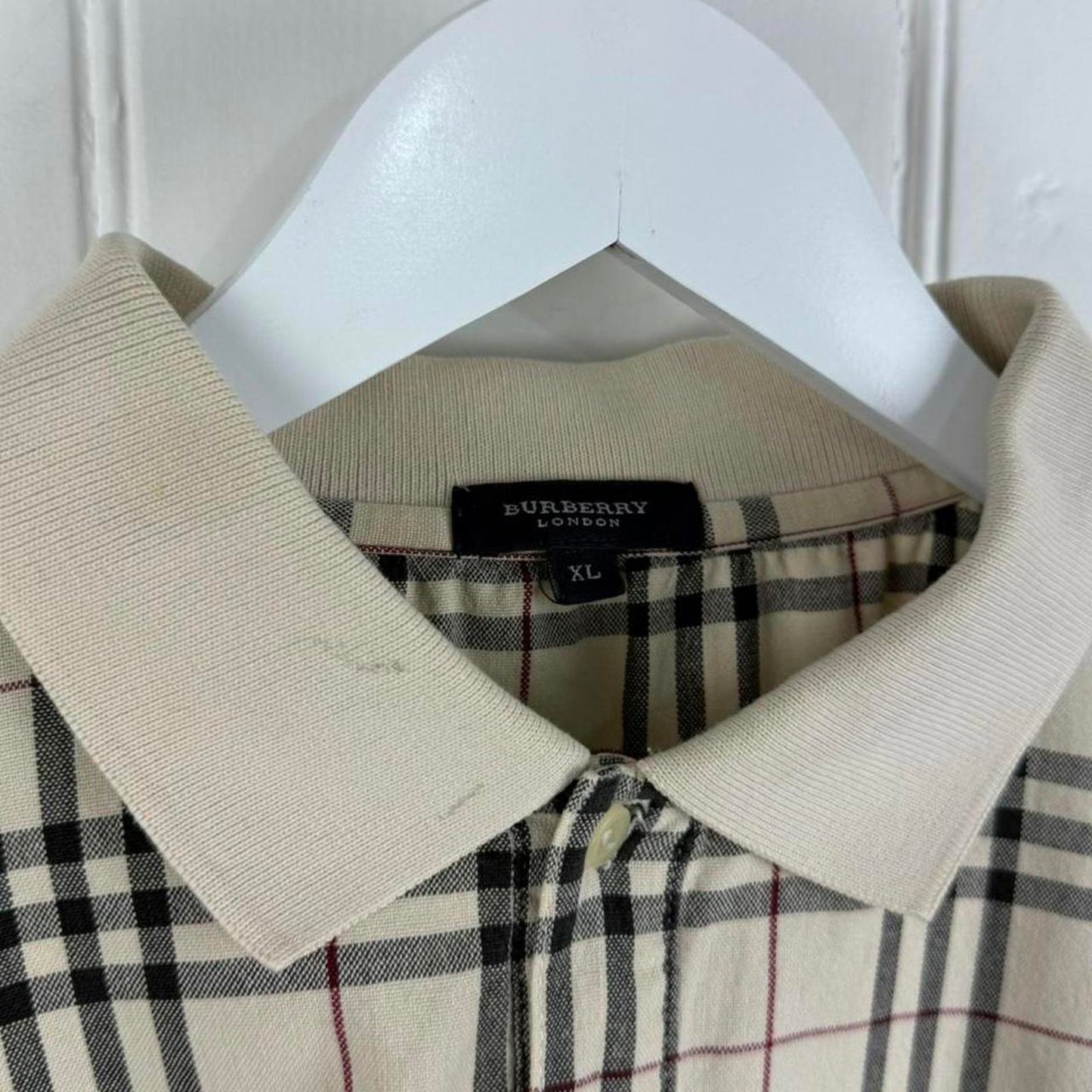 Burberry London Vintage Nova Check Long-Sleeve Polo (XL)