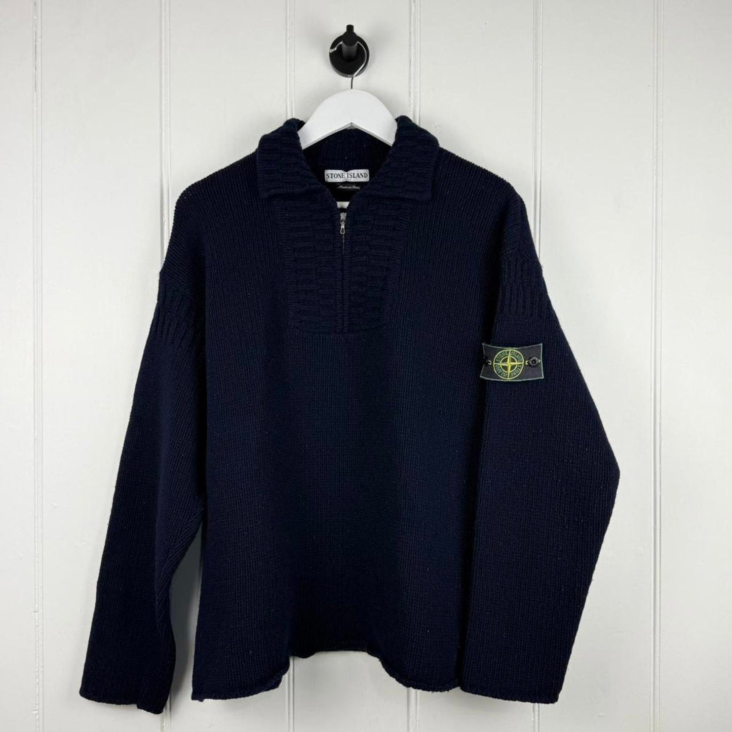 Stone Island 1995 Green Edge Badge Knit (L)