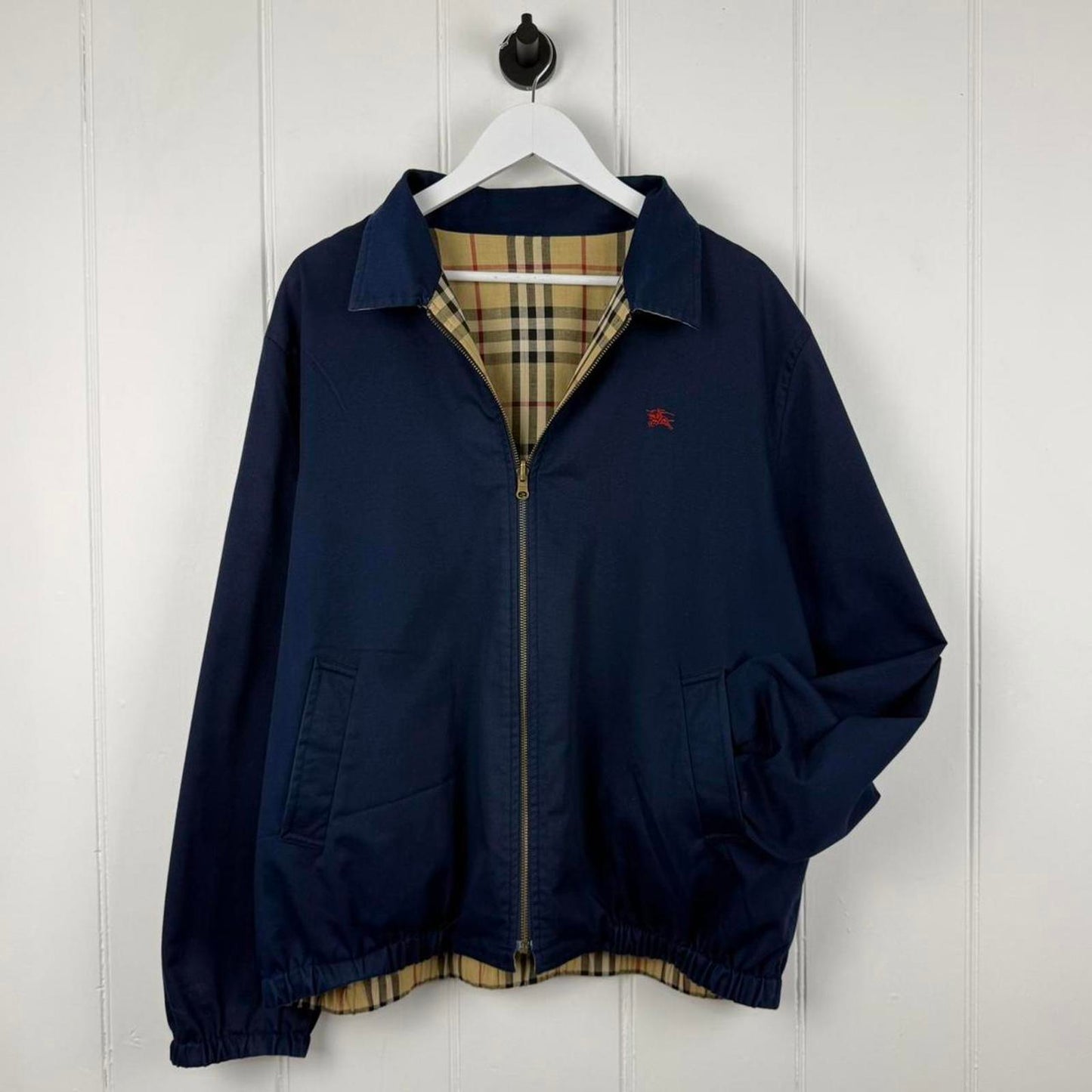 Vintage Burberry Reversible Nova Check Jacket in Navy (XL)
