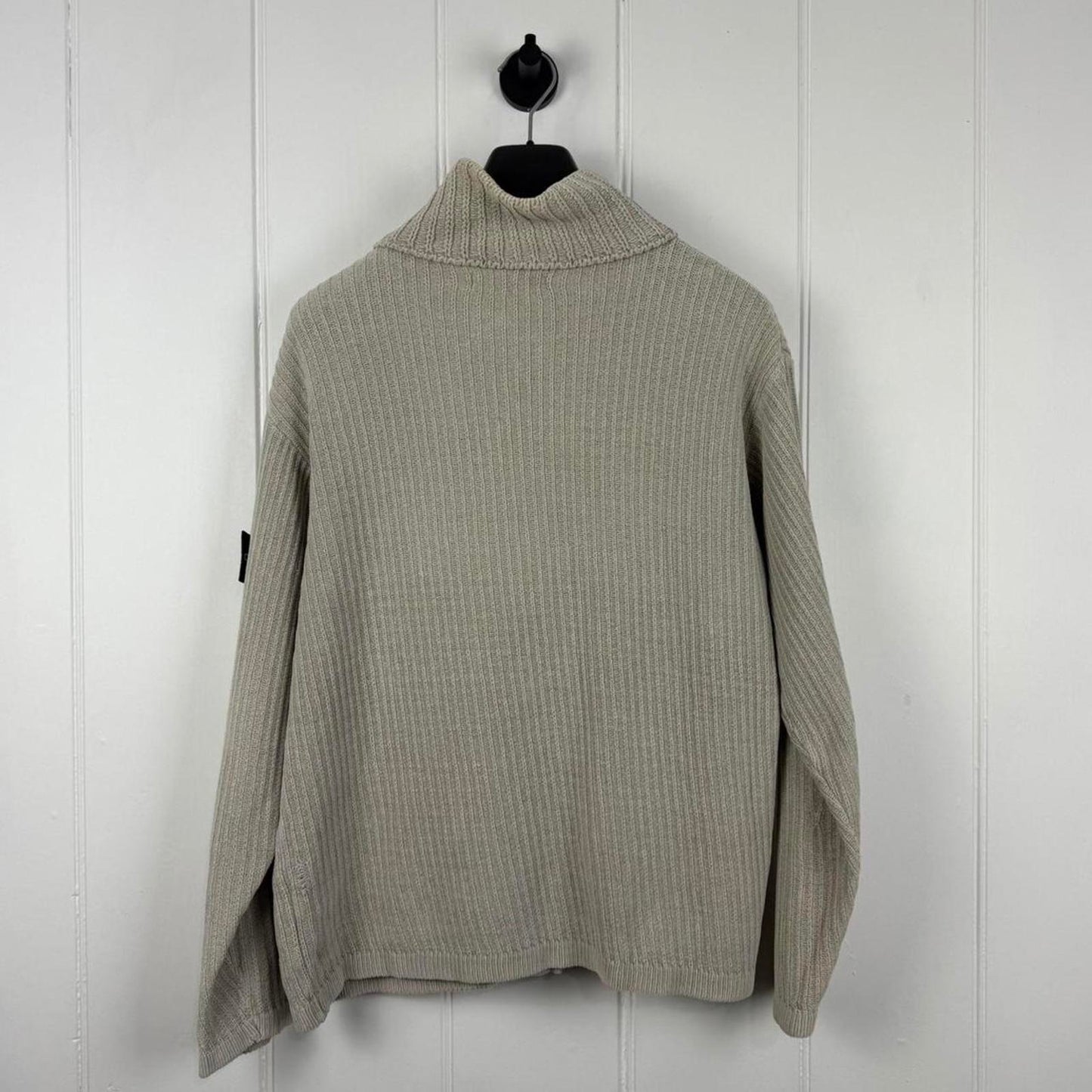 Stone Island Full-Zip Ribbed Knit Jacket Beige (M/L)