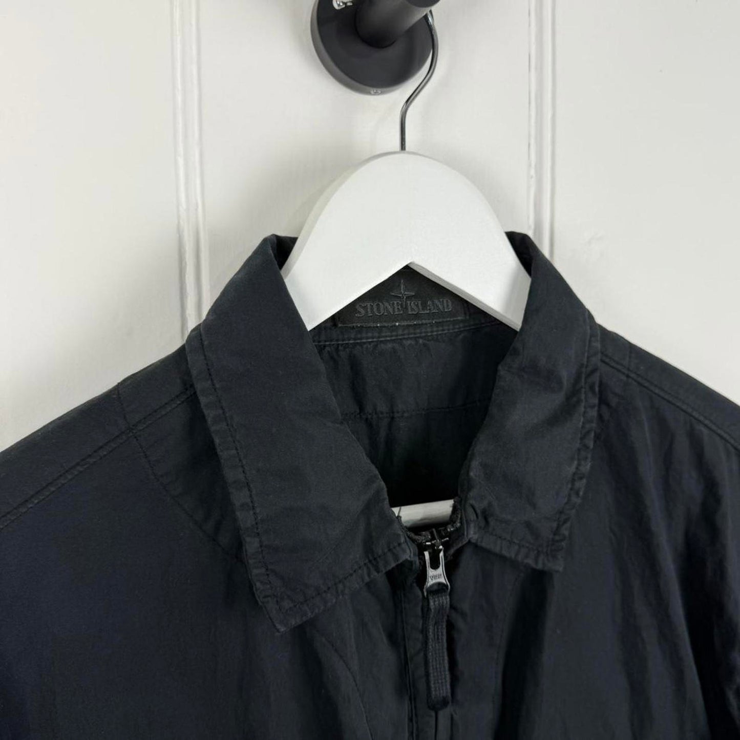 Stone Island Ghost Zip Over Shirt in Black (L)