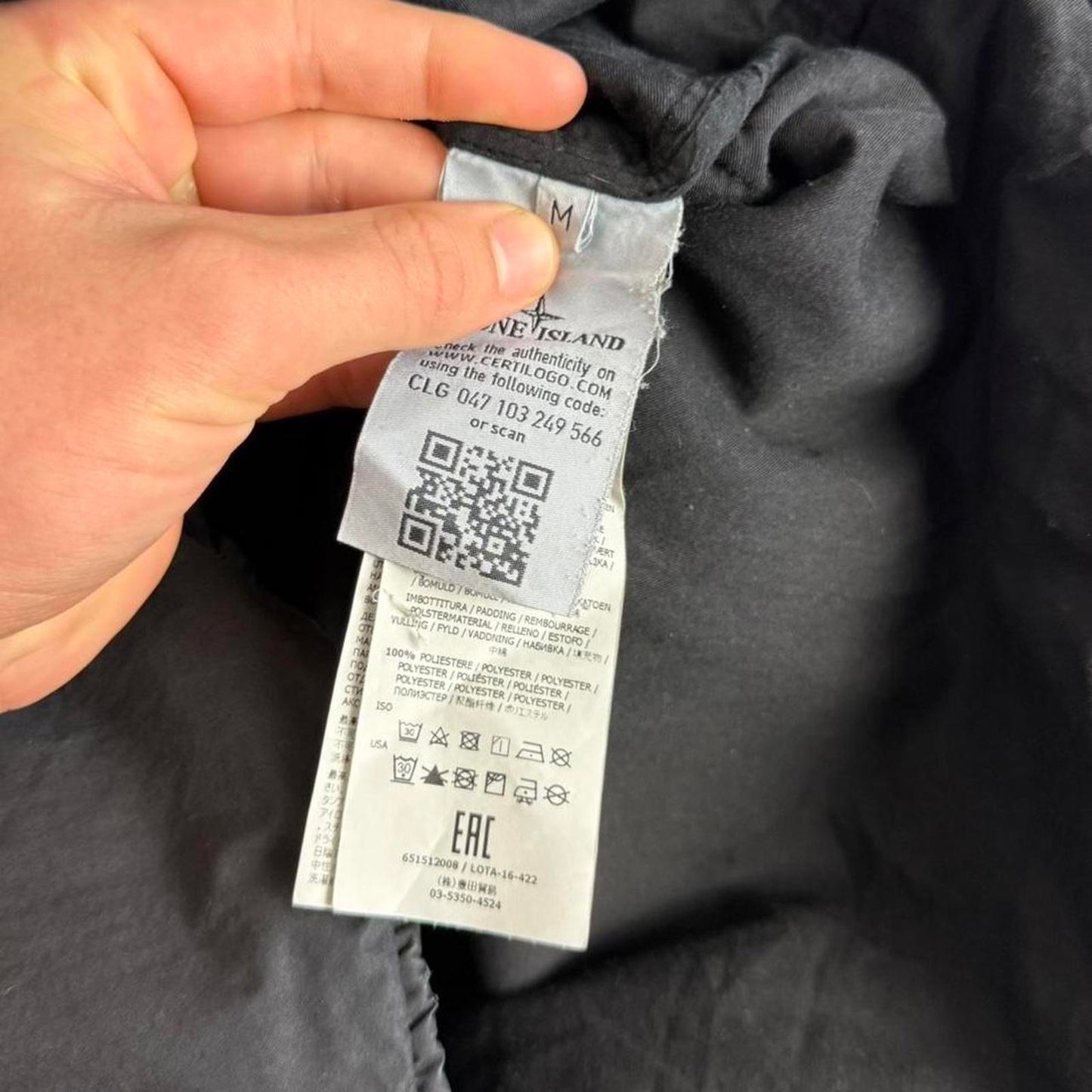 Stone Island Quilted Jacket Black (M)