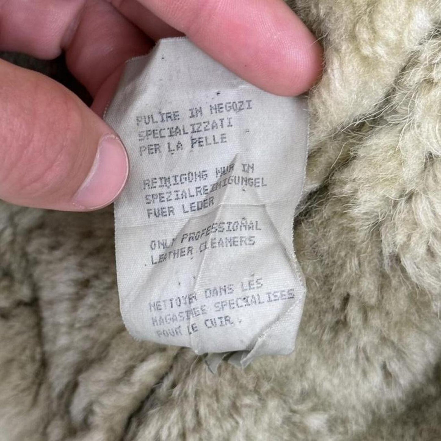 Stone Island 1994 Shearling Sheepskin Flight Jacket (M)