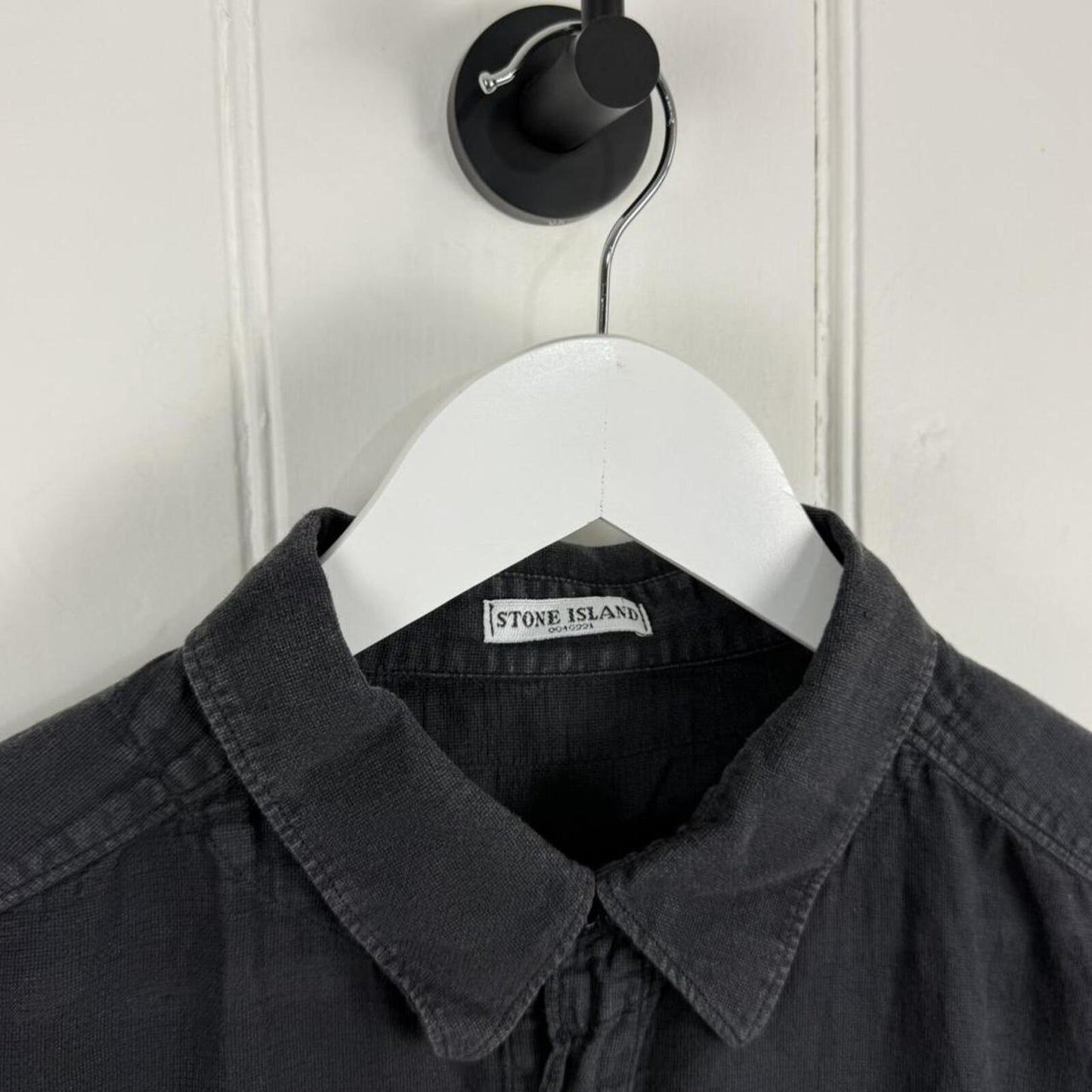 Stone Island 2000s Linen Blend Short Sleeve Shirt (L)
