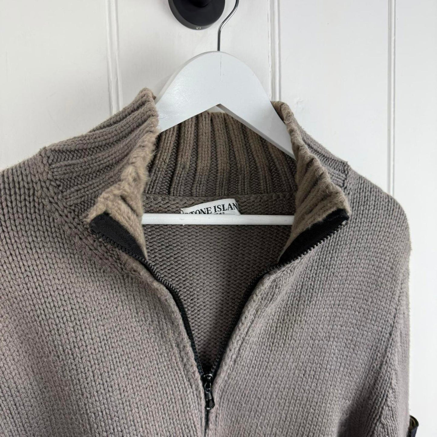 Stone Island Half-Zip Knit Sweater Taupe (L)