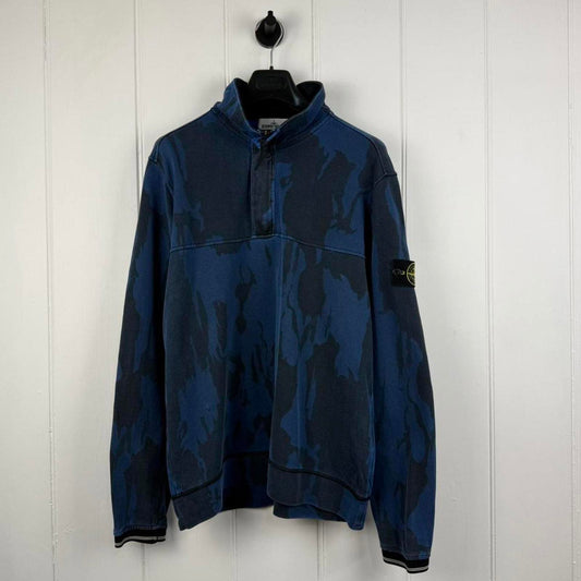 Stone Island Flowing Camo Jumper – Blue / Navy (XXL)