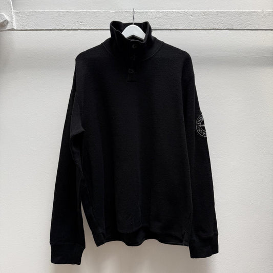 Mid 00’s Stone Island Logo Knit Jumper in Black (L)