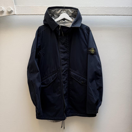 Stone Island Reversible Raso Gommato Jacket – Navy / Silver (L)