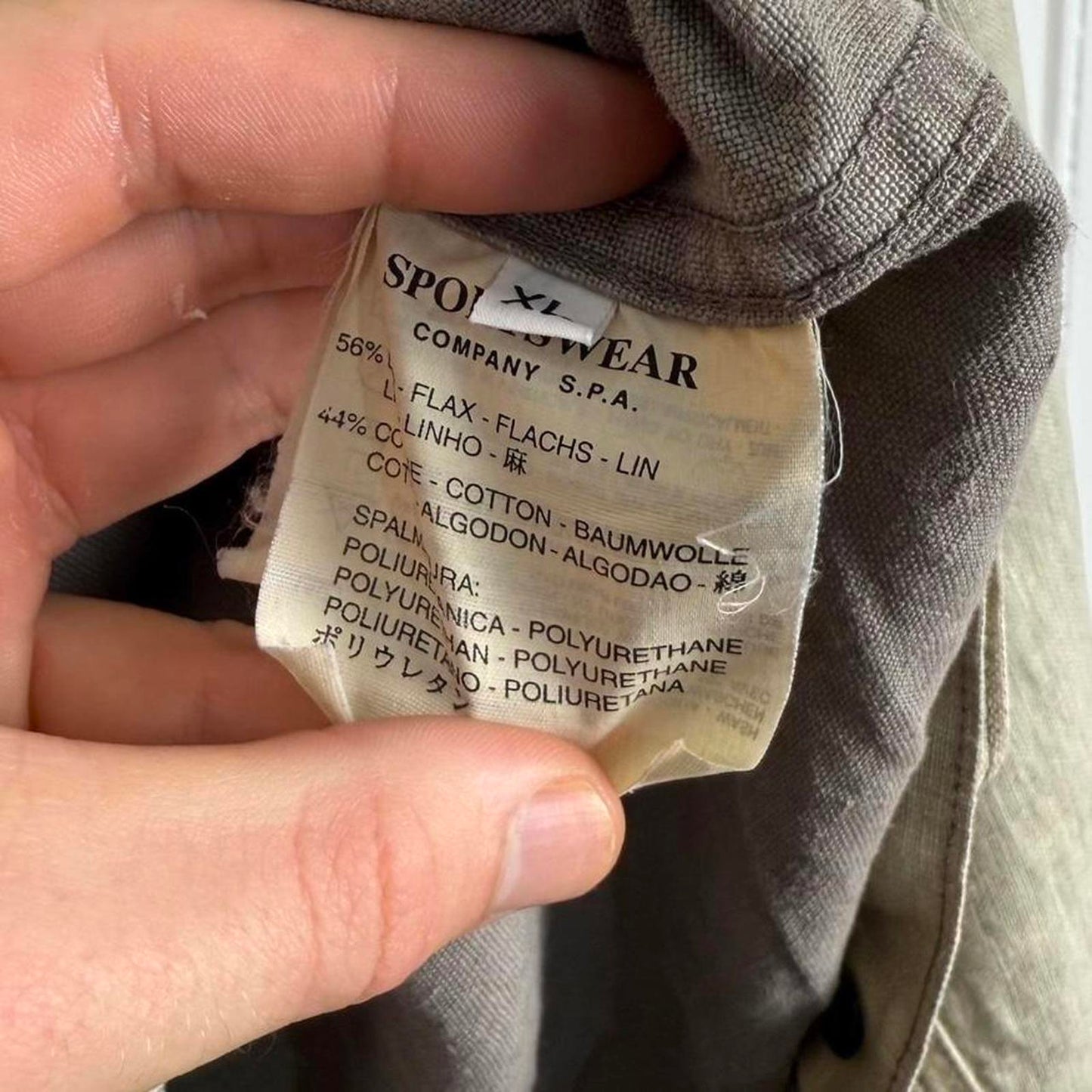 1999 Stone Island Lino Flax Jacket Green (XL)