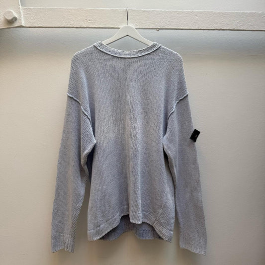 Stone Island Vintage 1990s Green Edge Chunky Knit Jumper – Pale Lilac/Grey (L/XL)