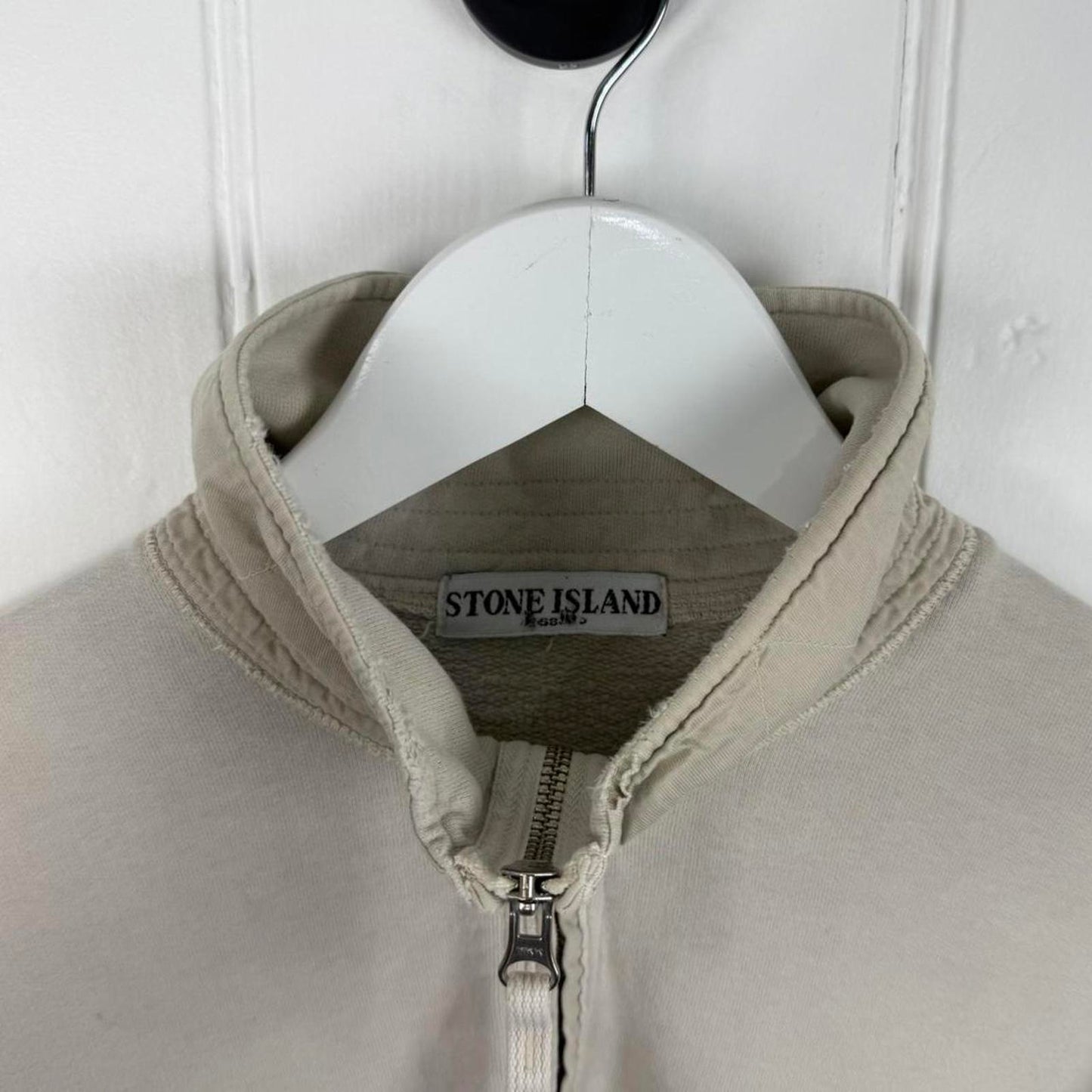 Stone Island Quarter Zip Jumper In Beige (M)