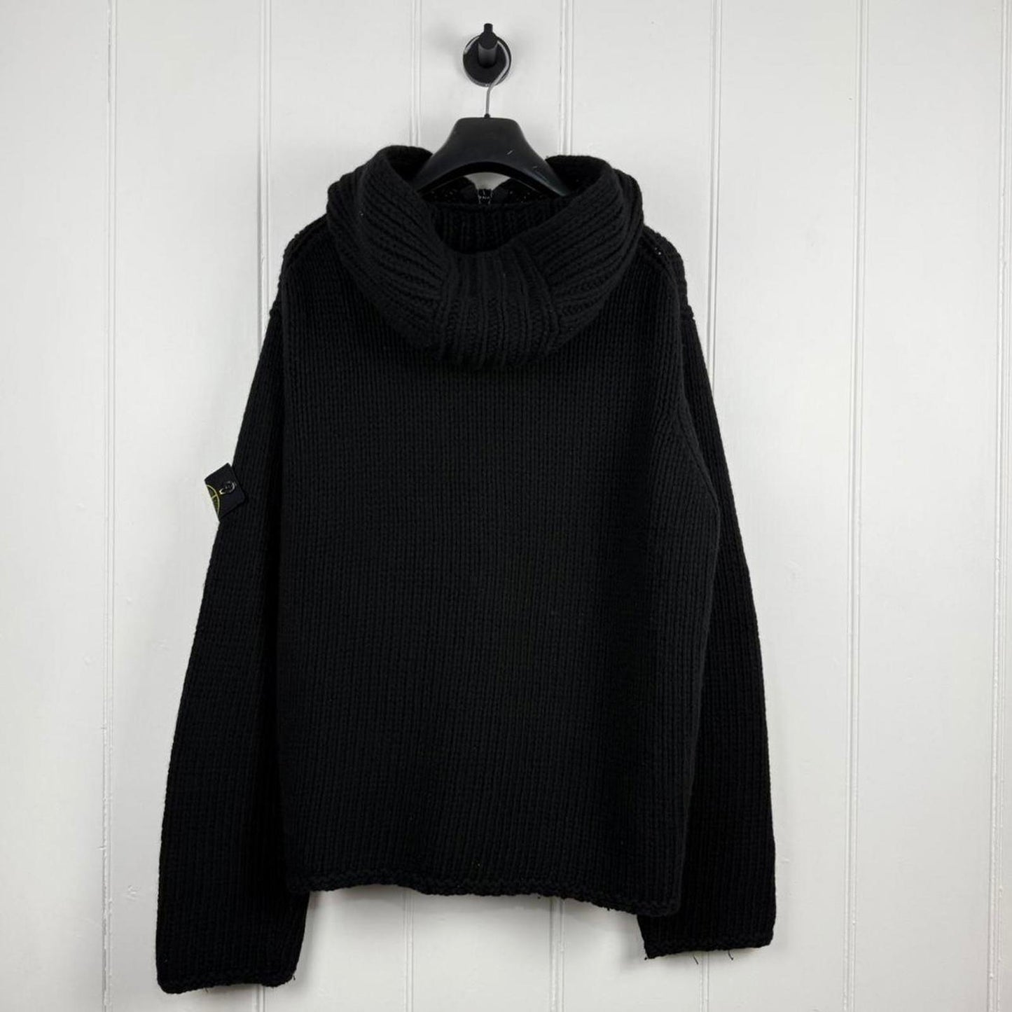 Stone Island Full Zip Ribbed Knit Hoodie (XL)