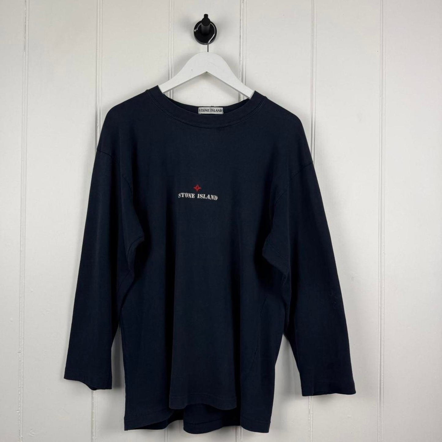 Stone Island Long Sleeve Logo T-Shirt Navy (M)