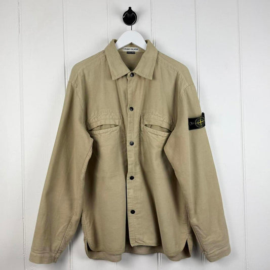 Stone Island 1997 Green Edge Badge Cotton Shirt (L)