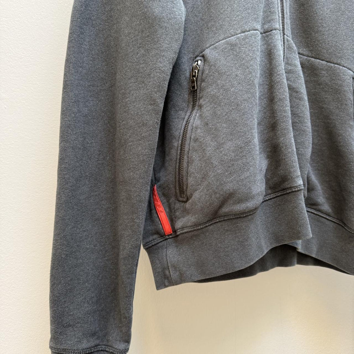 00’s Prada Sport Red Tab Zip Hoodie (M)