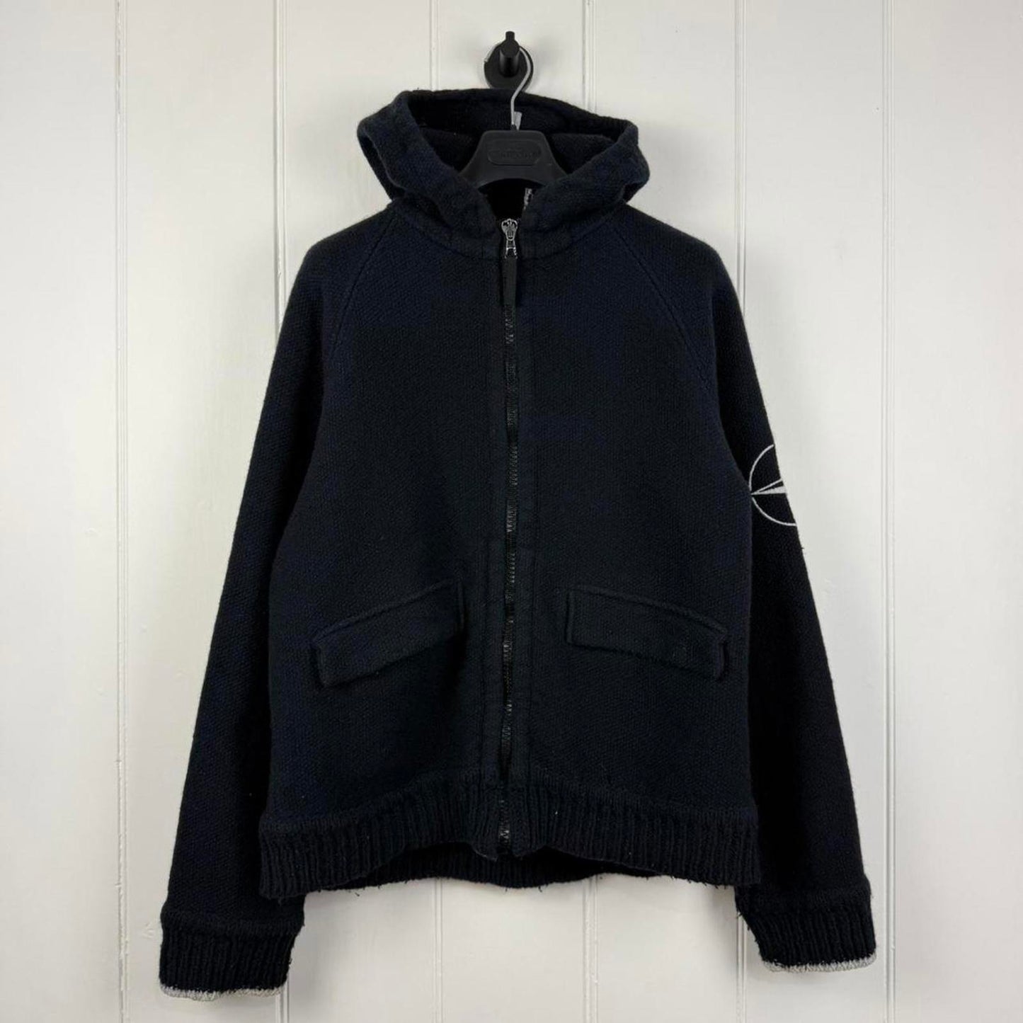 Stone Island Wool Hooded Full-Zip Jacket Navy (L)