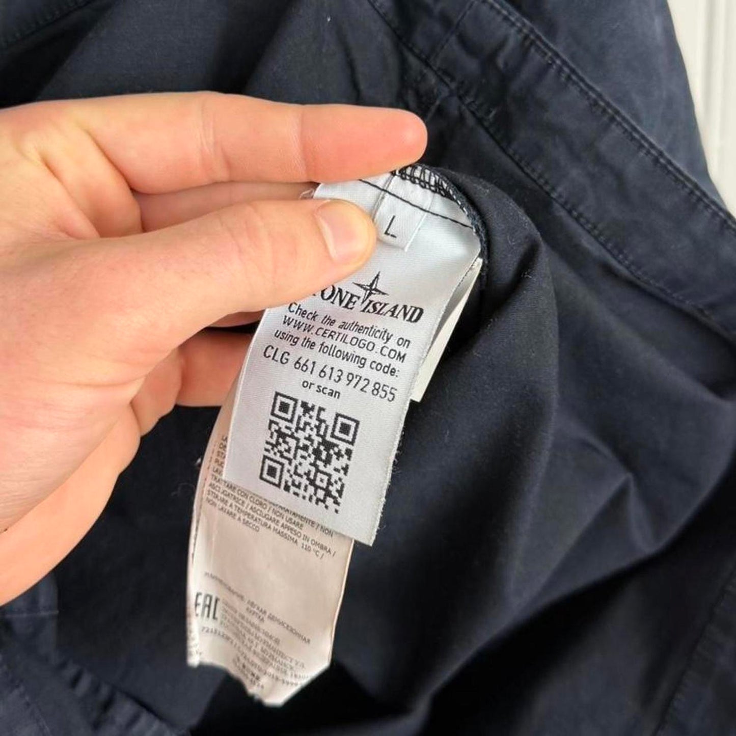 Stone Island Ghost Button Popper Shirt Navy (L)