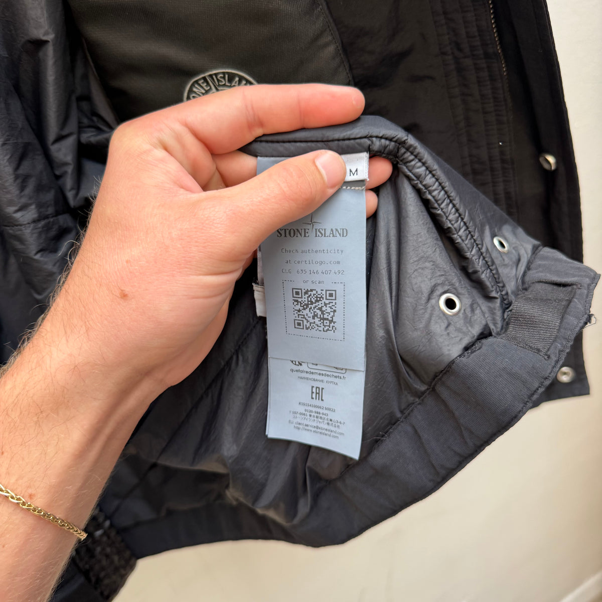 Stone Island Mussola Gommata-TC Jacket – Black (M)