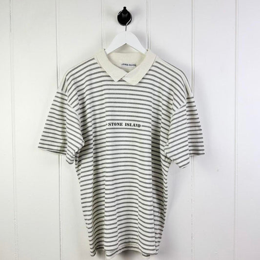 80’s Stone Island Striped Polo Shirt (M)