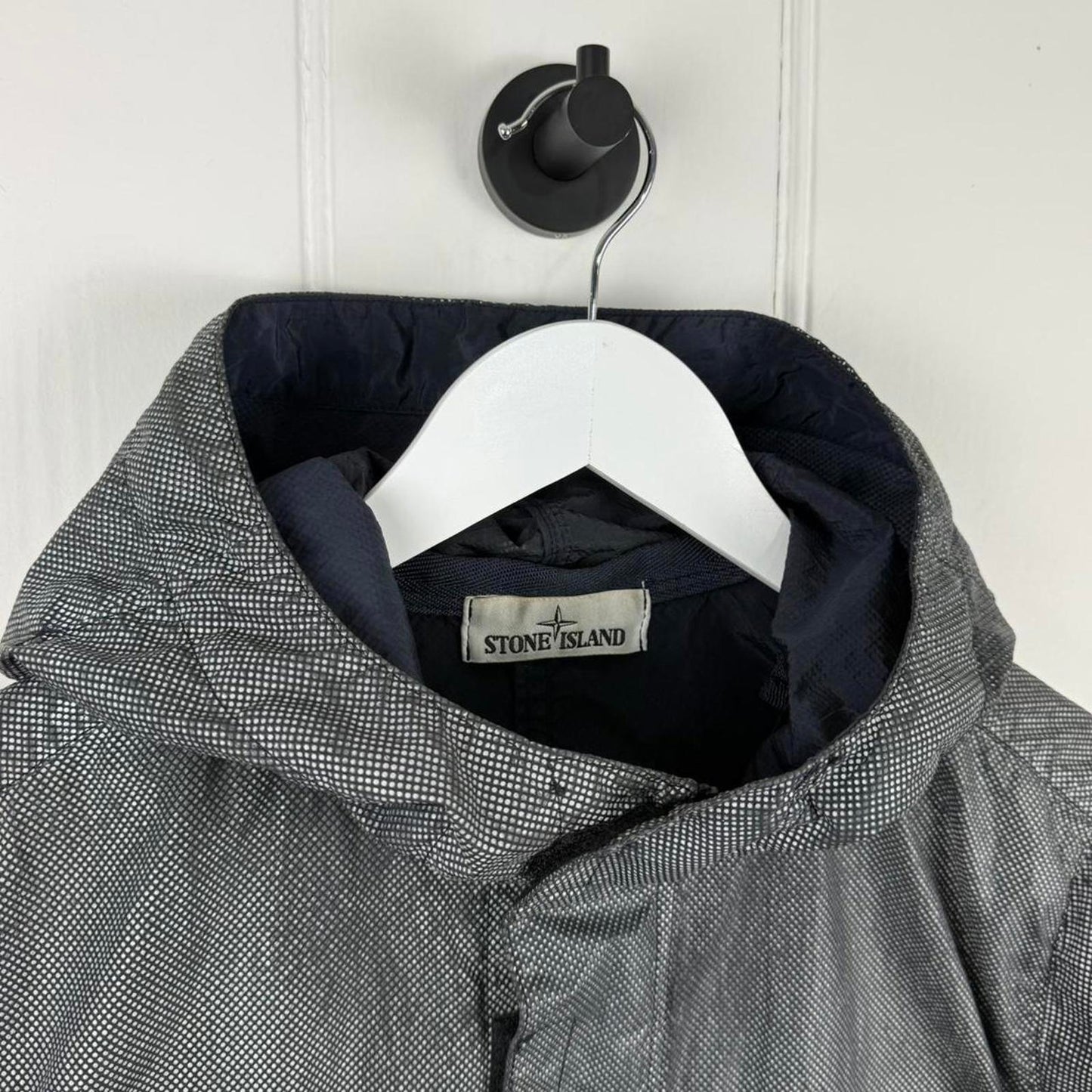 Stone Island Garment Dyed Pixel Reflective Jacket – Grey/Black (M)