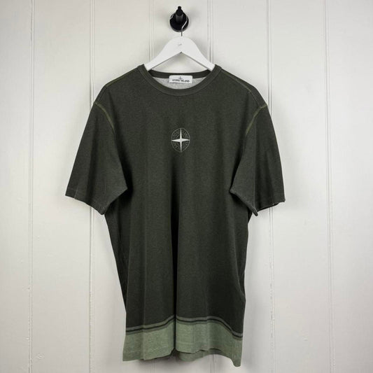 Stone Island Garment Dyed Compass Tee Green (L)