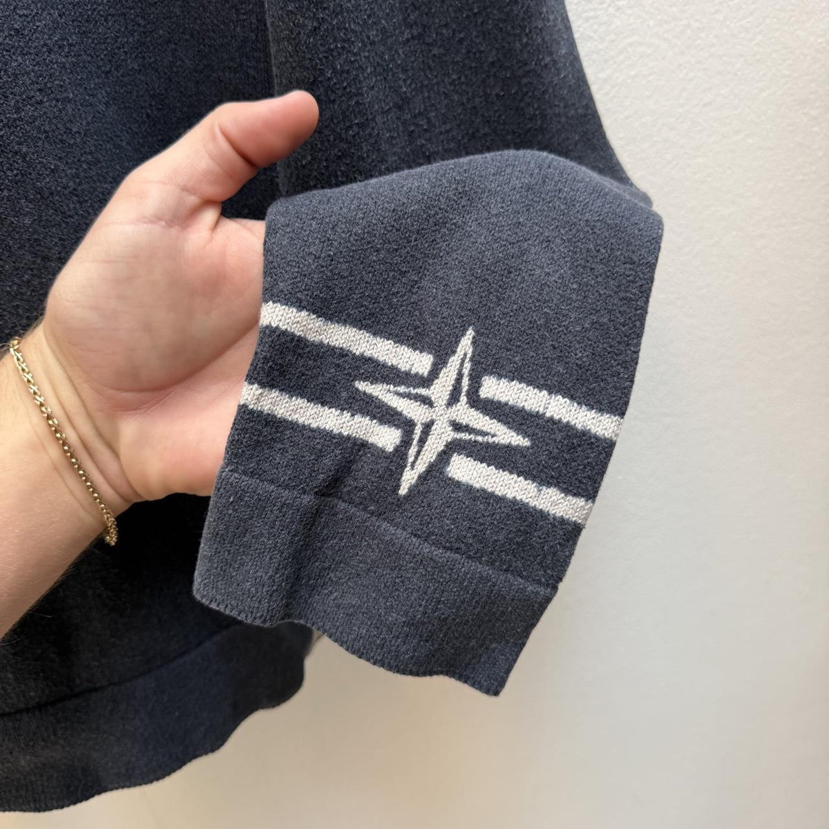 Early 2000s Stone Island Logo Knit Jumper (L)