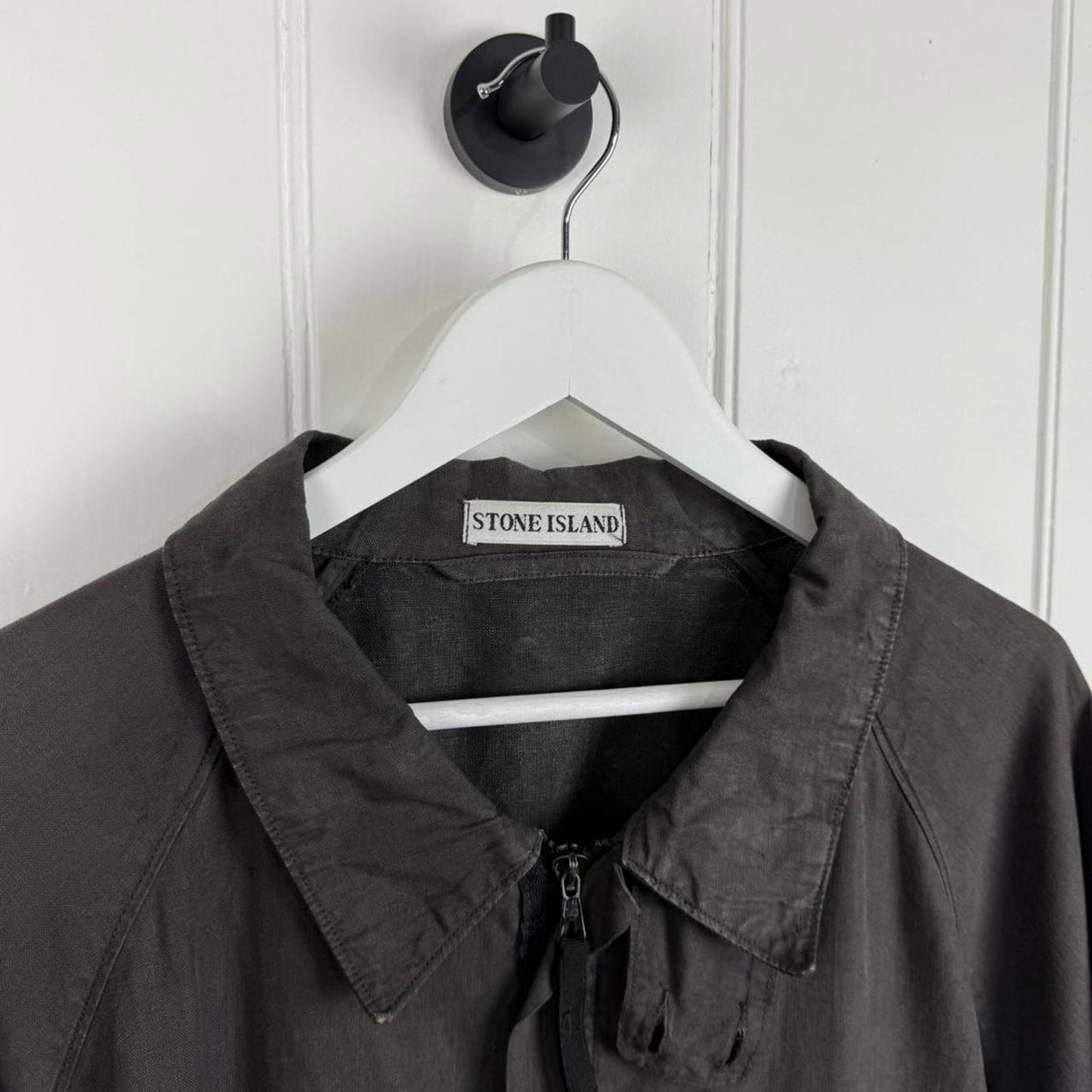 90s Stone Island Lino Flax Over Shirt in Brown (XL)