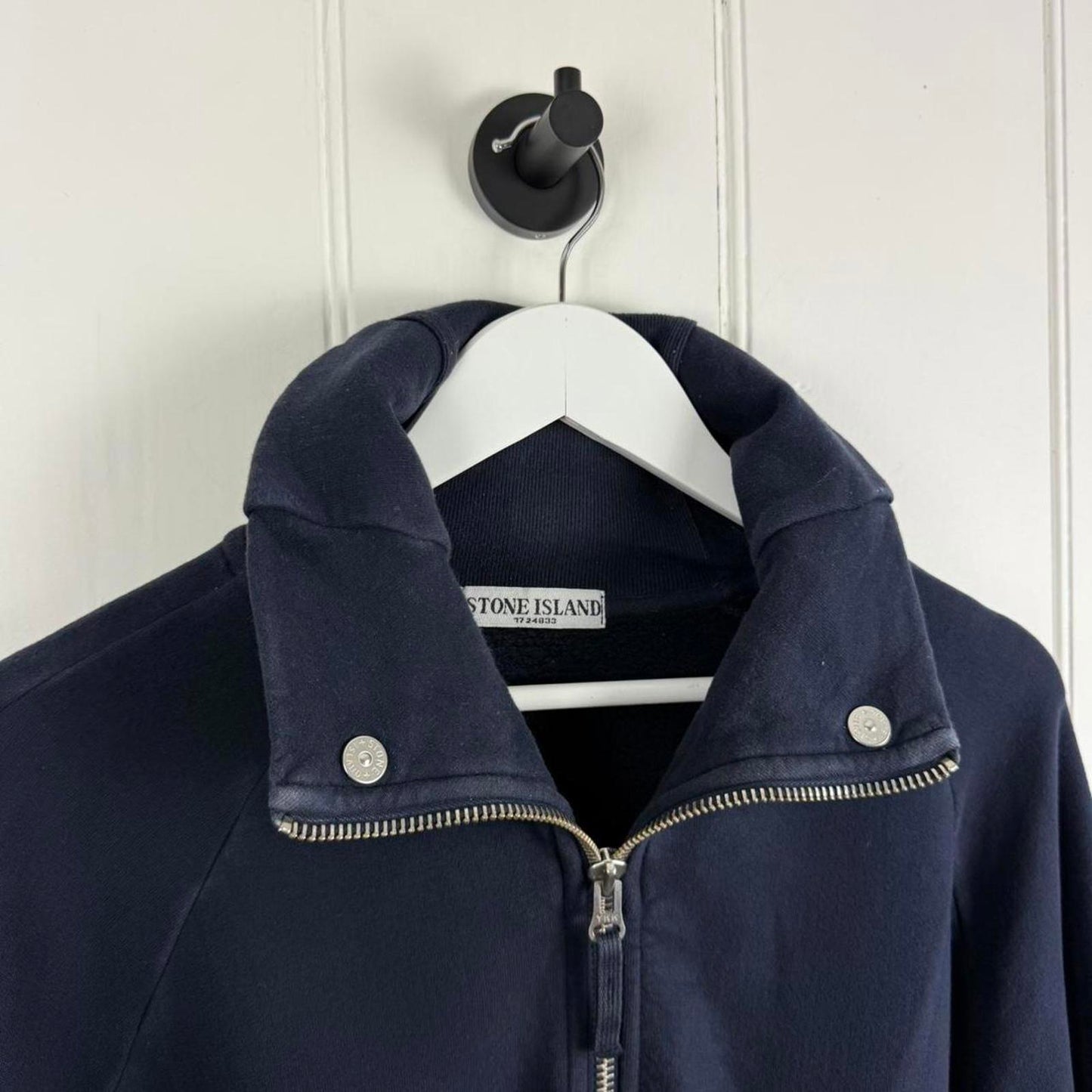 Stone Island Zip-Up Sweatshirt Navy (XXL)