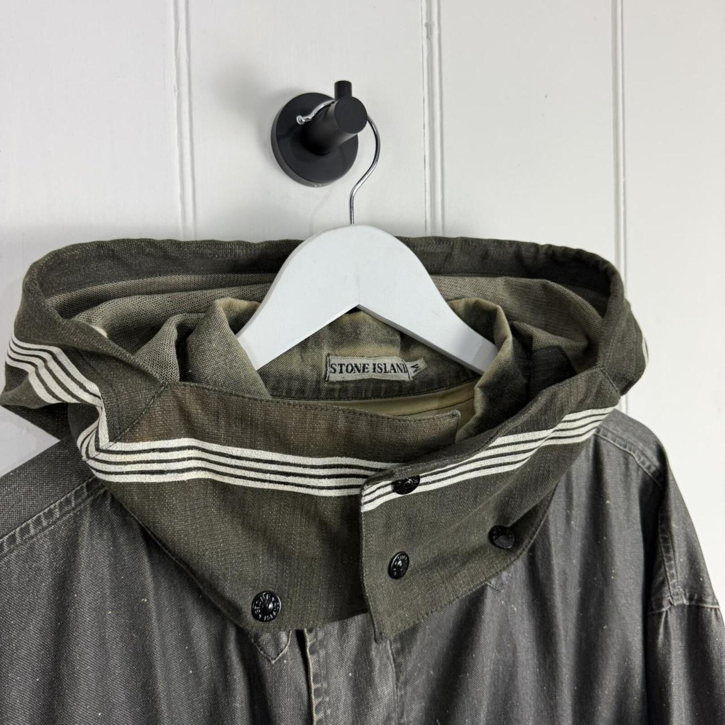 1980's Stone Island Marina Sailcloth Jacket Khaki (M)