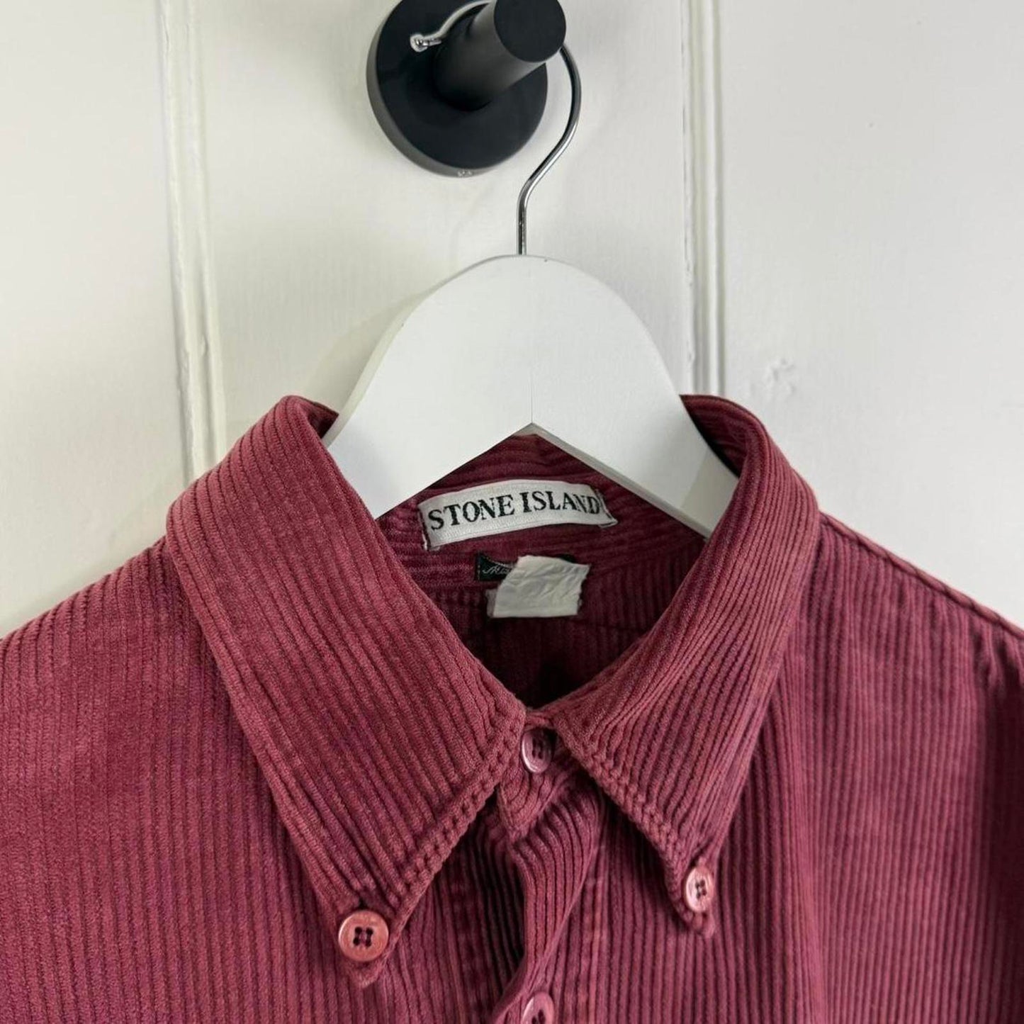 1995 Stone Island Jumbo Cord Shirt in Burgundy (L)
