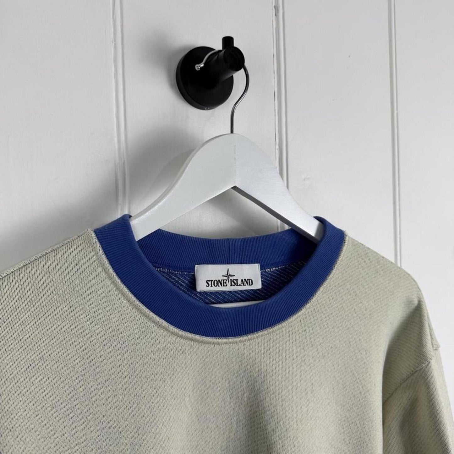 Stone Island Logo Sweatshirt Cream / Blue (L)
