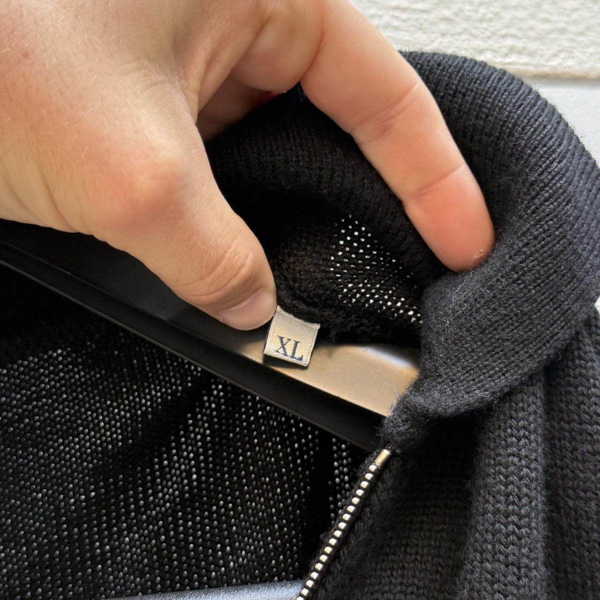Moncler Black Tricot Knit Zip Jumper (XL)
