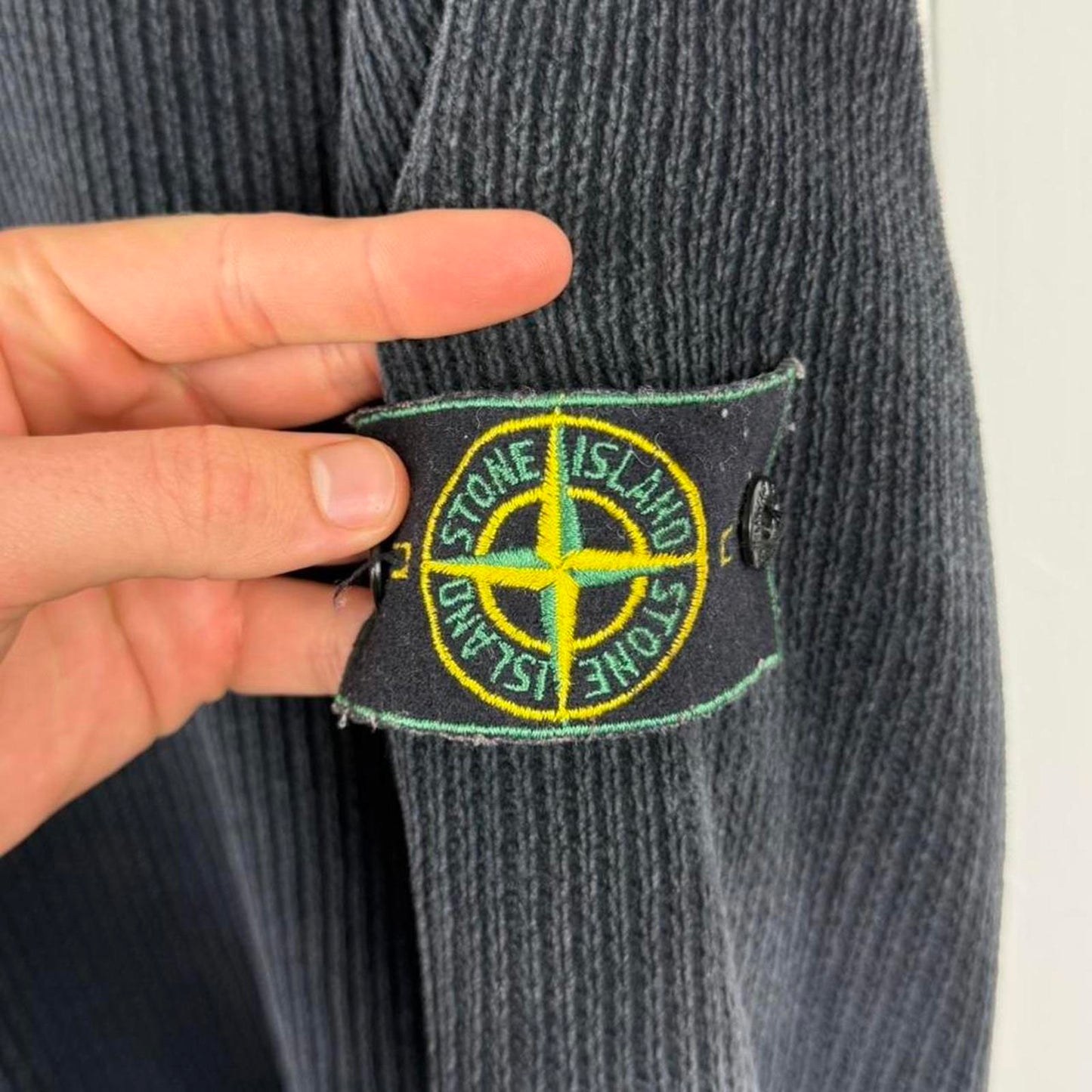 Stone Island 1999 Green Edge Chenille Knit Jumper (XL)