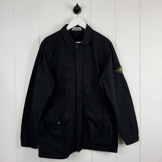 Stone Island Tela Smerigliata Overshirt Jacket Black (XL)