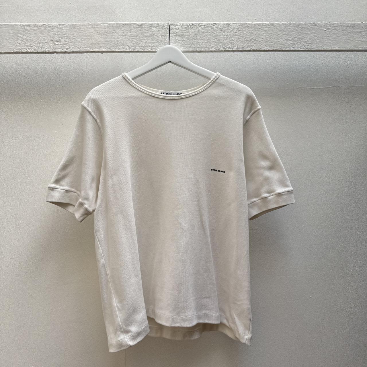 Early 00’s Stone Island Ribbed Cotton Logo T-shirt (L)