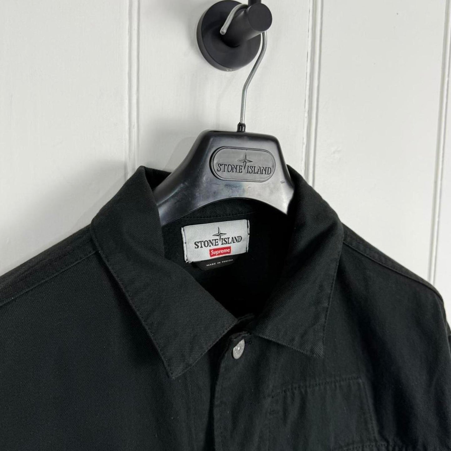 Stone Island x Supreme Bull Denim Jacket – Black (M)