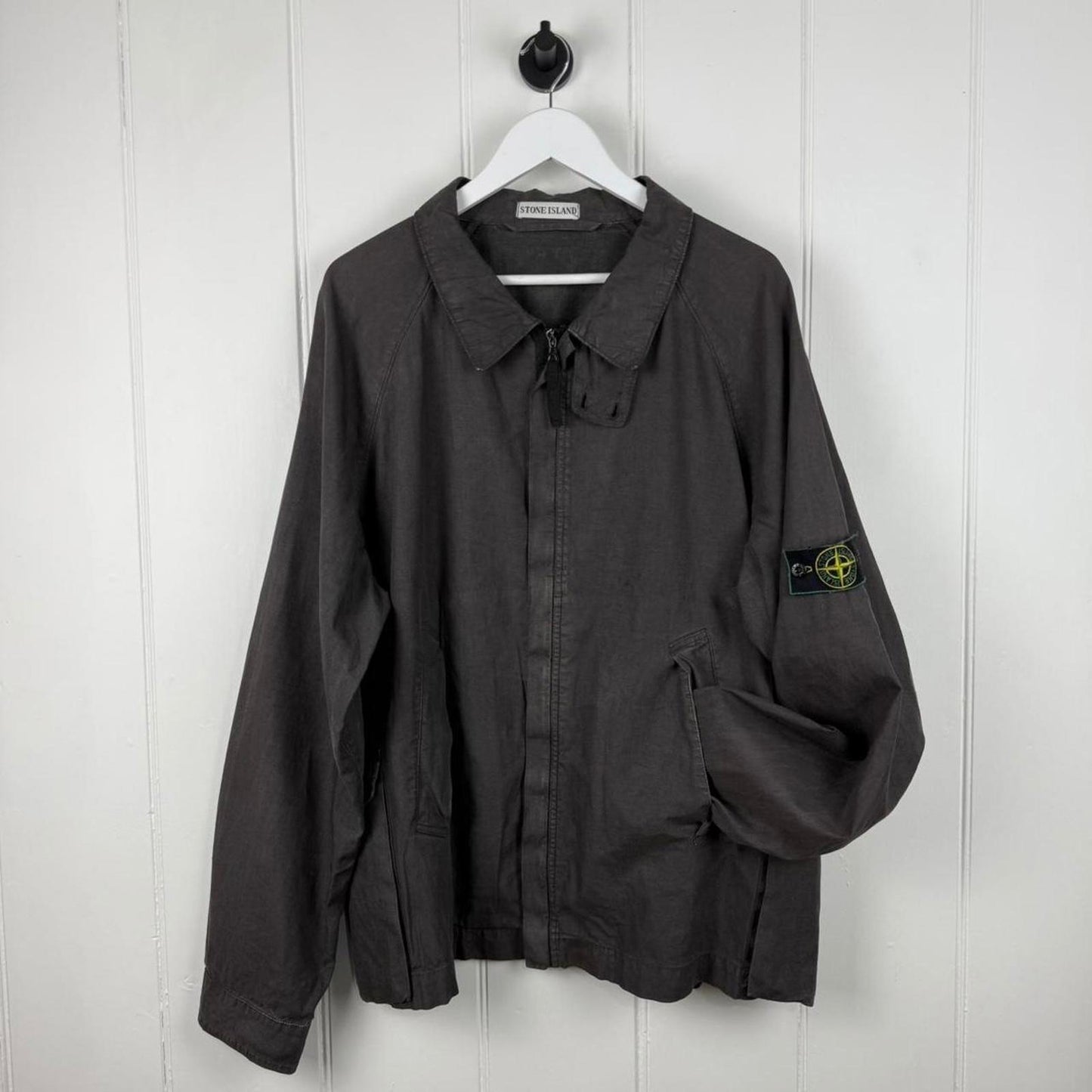 90s Stone Island Lino Flax Over Shirt in Brown (XL)