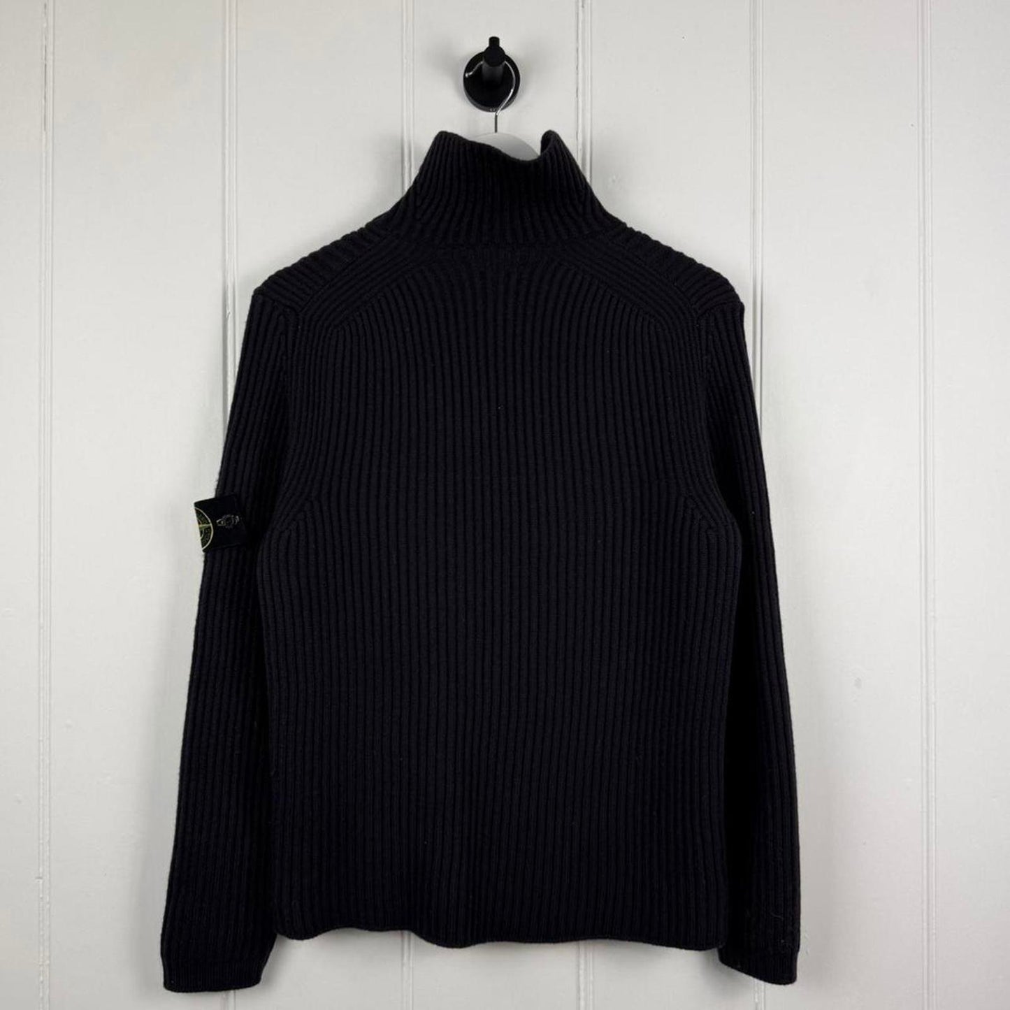 Stone Island Ribbed Half Zip Knit Navy (S/M)