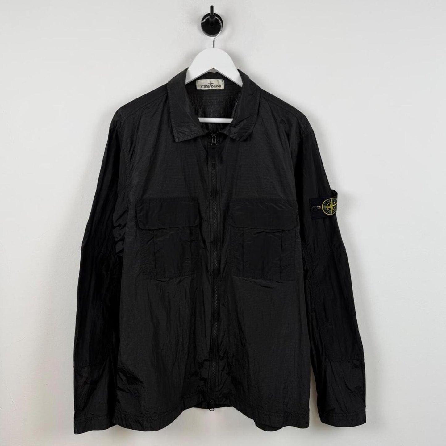 Stone Island Nylon Ripstop Overshirt Black (XL)