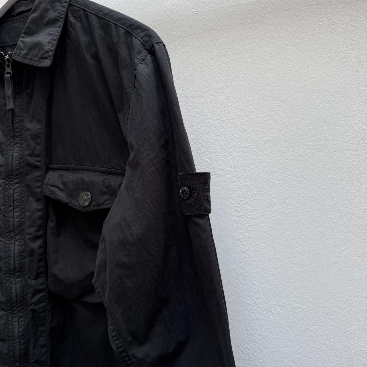 Stone Island Ghost Zip Over Shirt in Black (L)