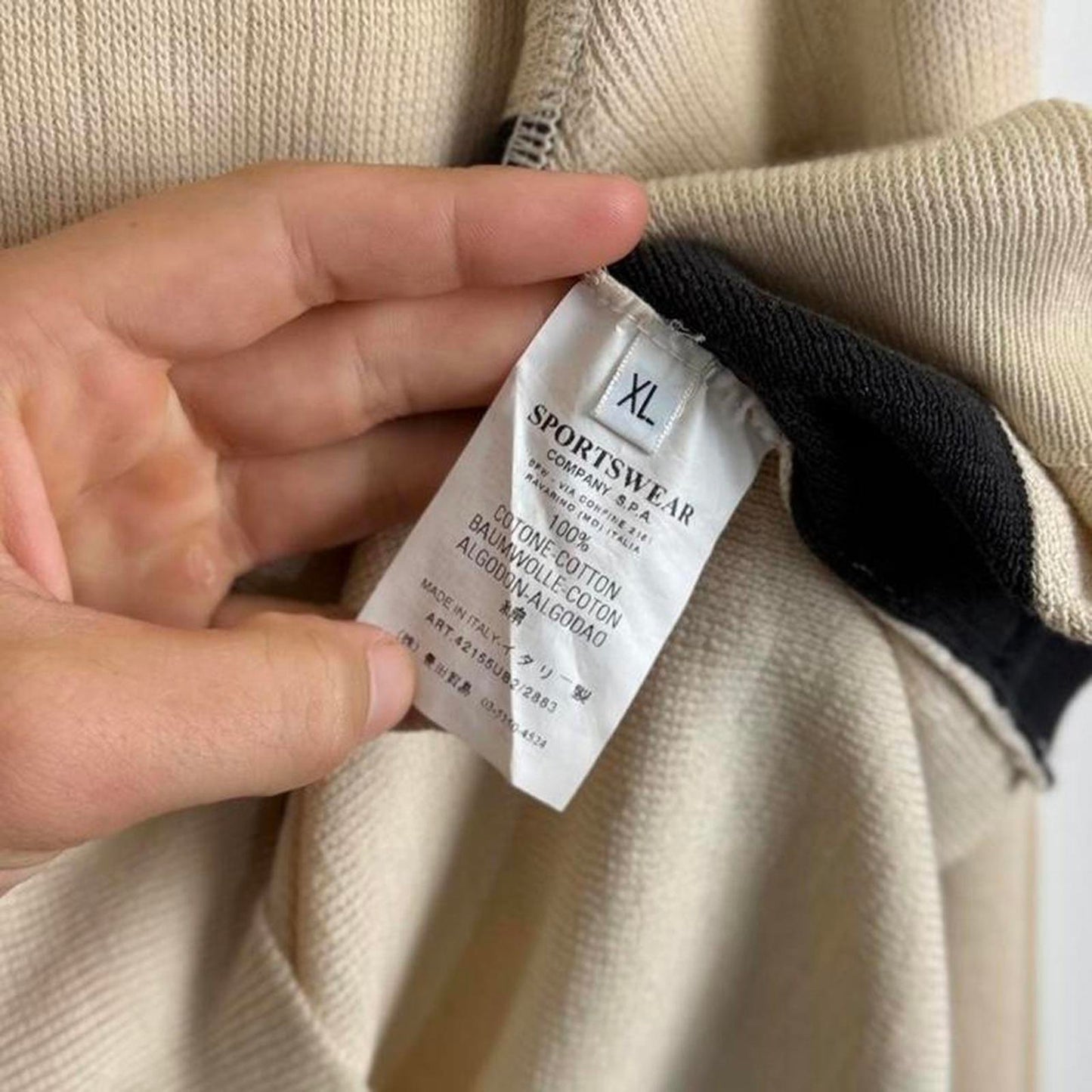 Stone Island Long Sleeve Knit Top Beige/Black (XL)