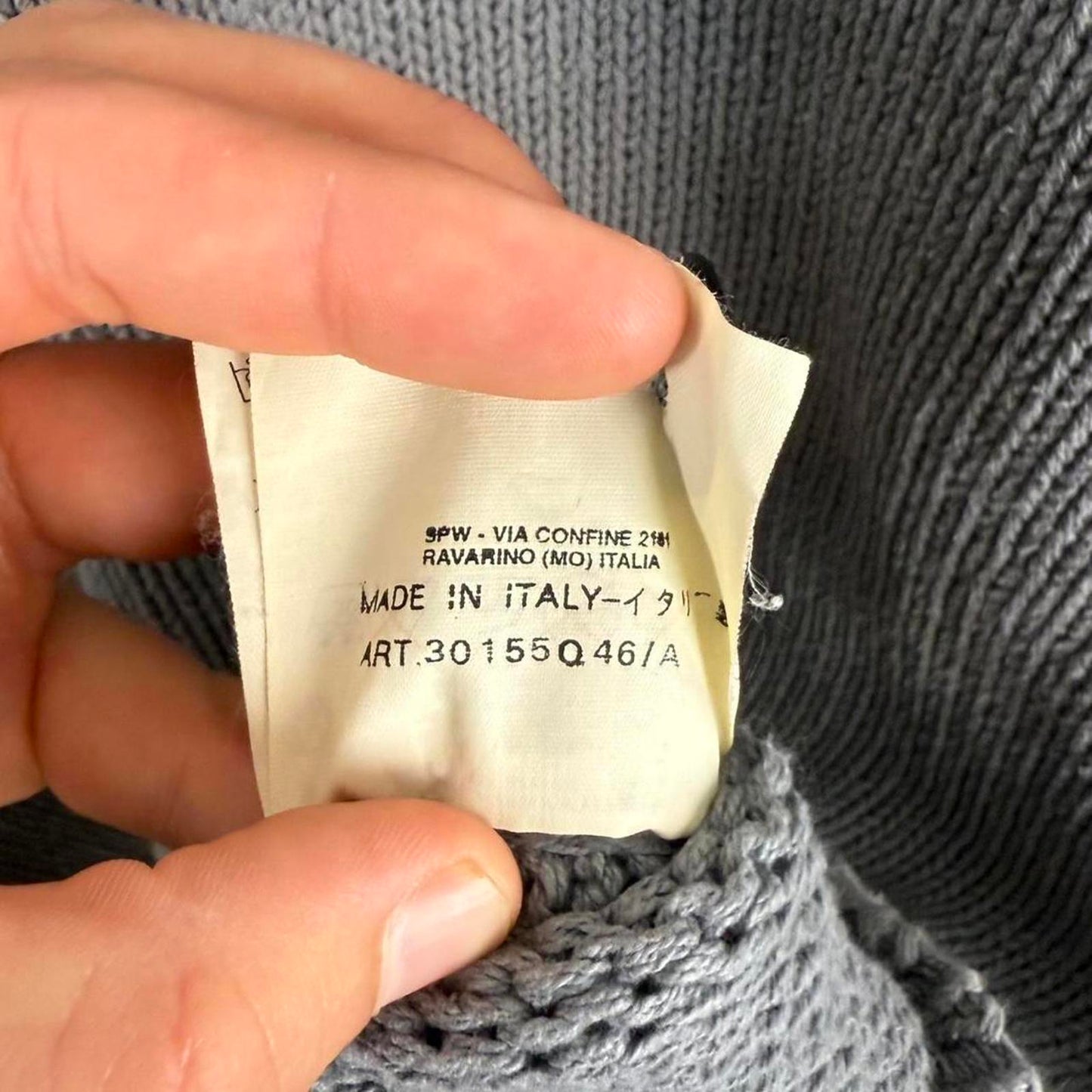 Stone Island Button Collar Knit Sweat Grey (XL)