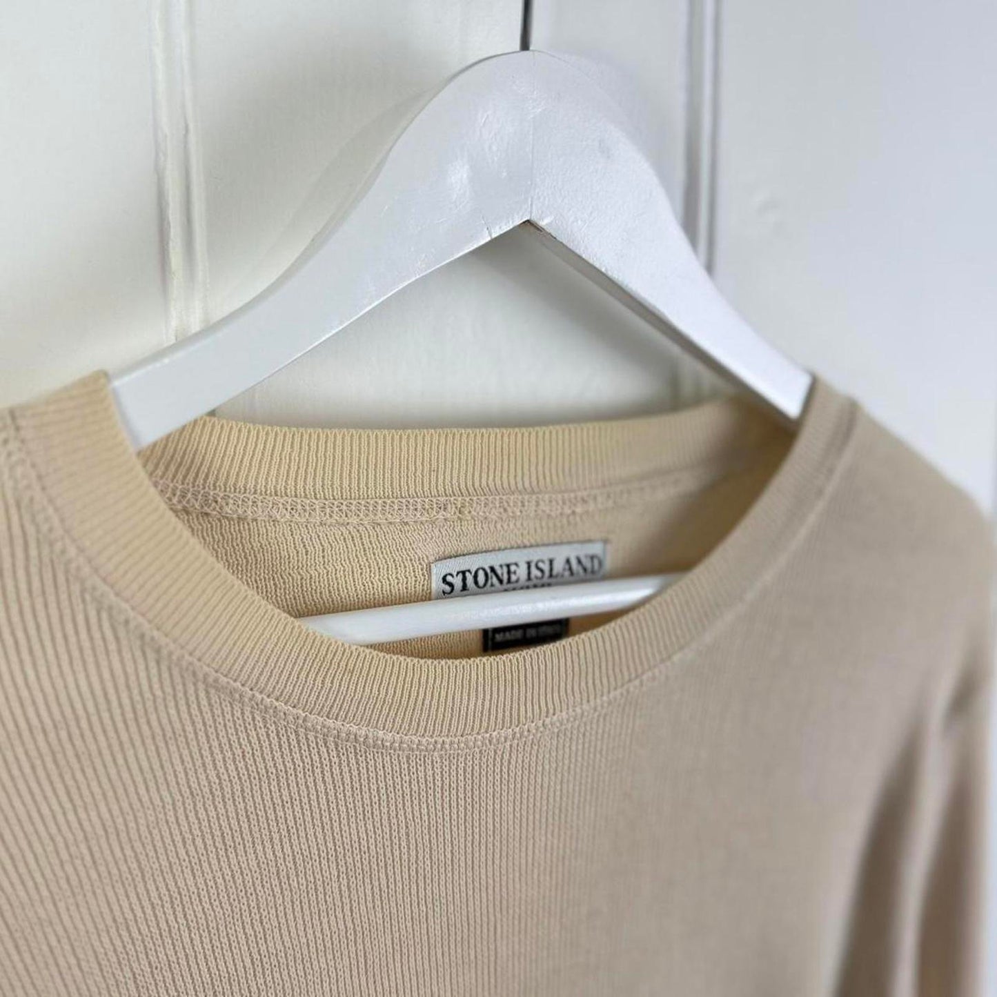Stone Island Long Sleeve Knit Top Beige/Black (XL)