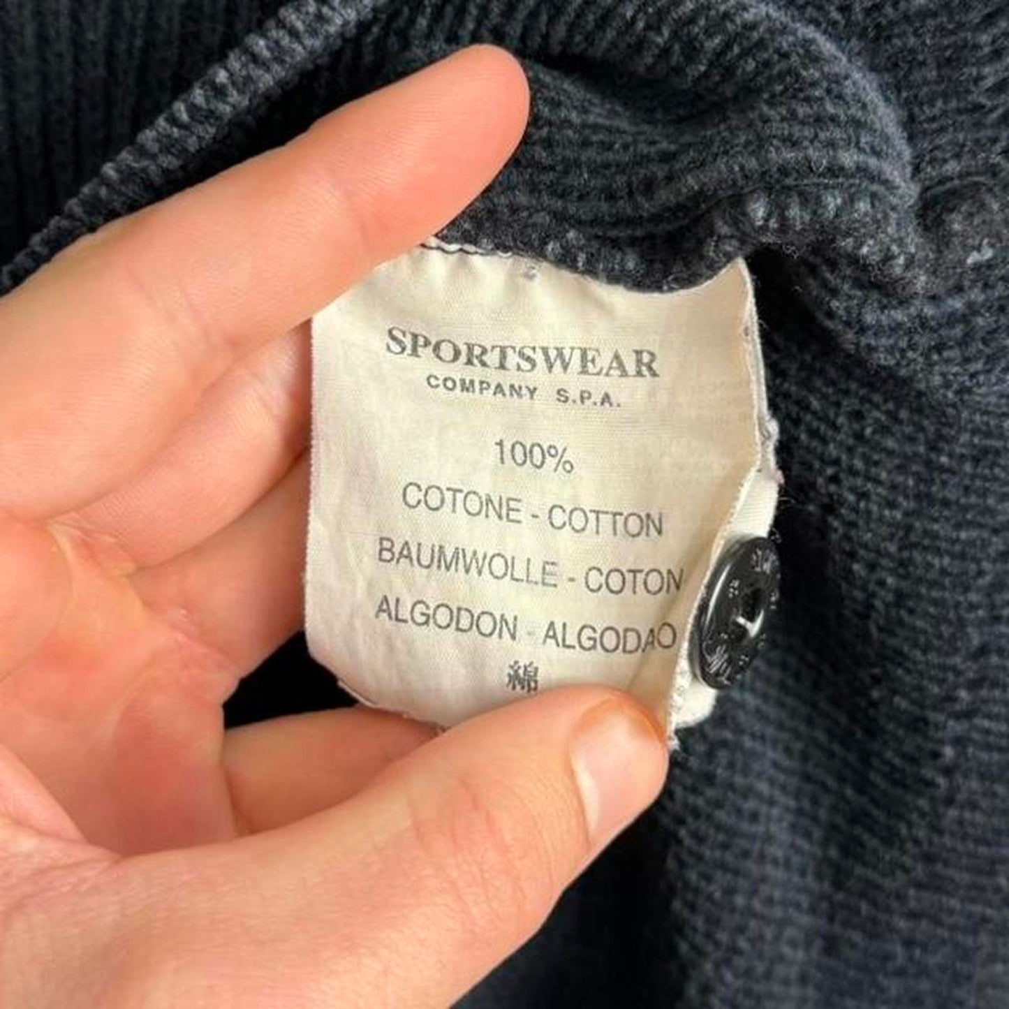 Stone Island 1999 Green Edge Chenille Knit Jumper (XL)